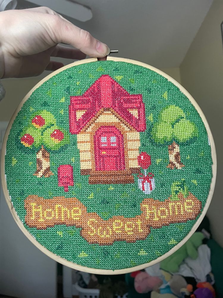 Animal Crossing “Home Sweet Home” Cross stitch