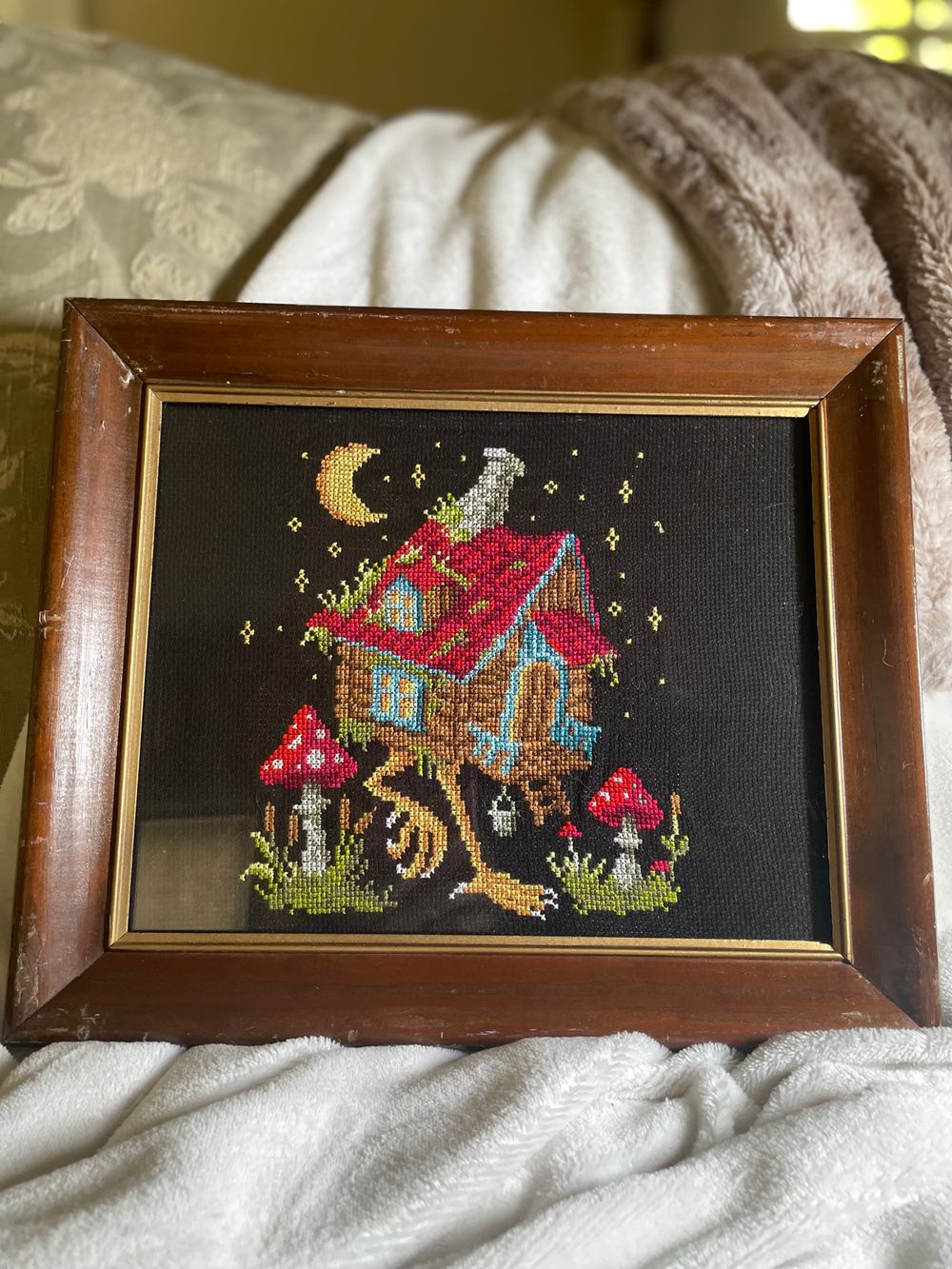 Baba Yaga Framed Cross Stitch